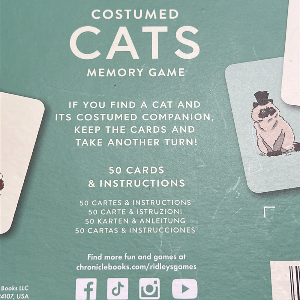 NEW SEALED. RIDLEY’S GAMES - Costumed Cats Memory Game - Ages 6+ - Picture 3 of 3